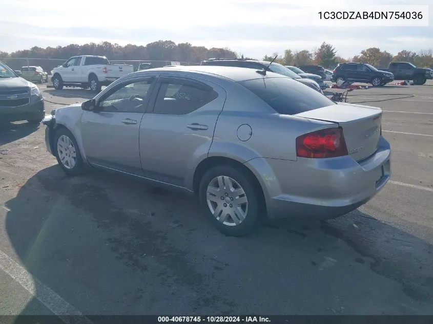 2013 Dodge Avenger Se VIN: 1C3CDZAB4DN754036 Lot: 40678745