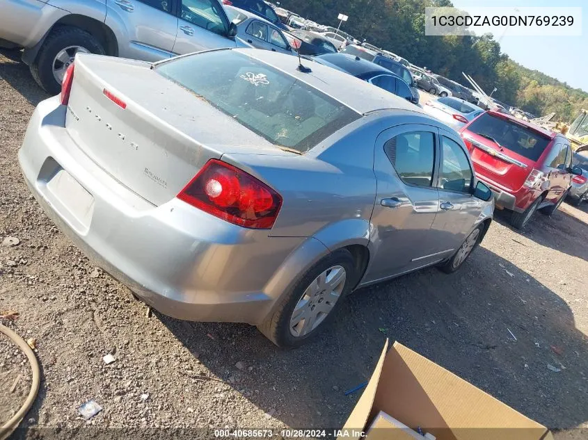 2013 Dodge Avenger Se V6 VIN: 1C3CDZAG0DN769239 Lot: 40685673