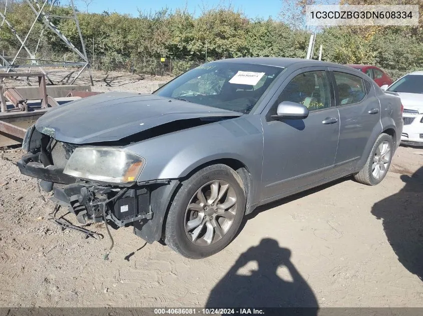 2013 Dodge Avenger R/T VIN: 1C3CDZBG3DN608334 Lot: 40686081