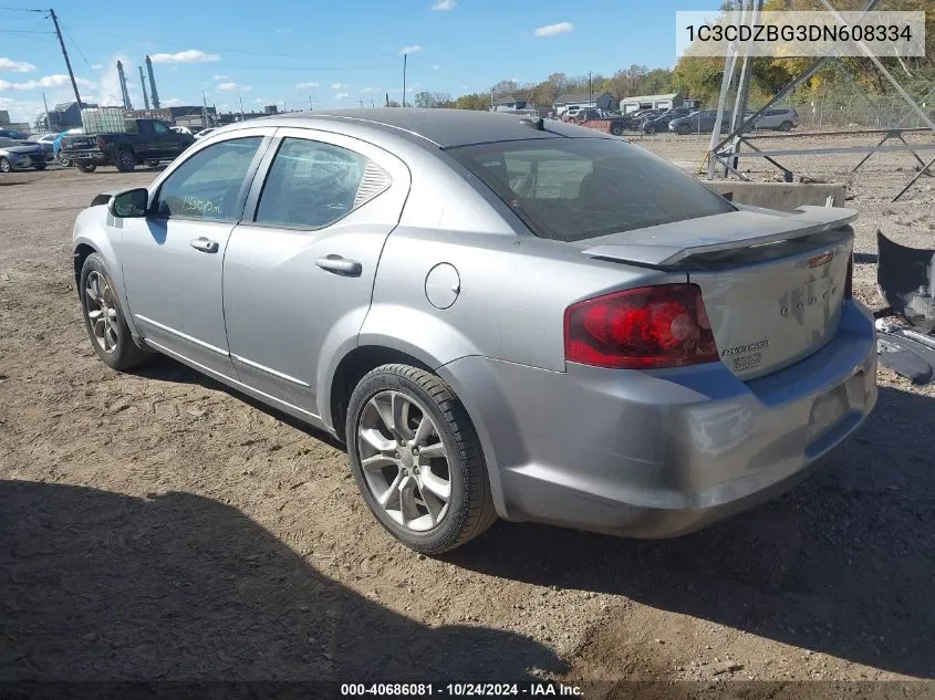 2013 Dodge Avenger R/T VIN: 1C3CDZBG3DN608334 Lot: 40686081