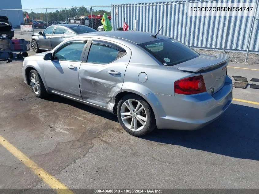 2013 Dodge Avenger Sxt VIN: 1C3CDZCB5DN554747 Lot: 40688513