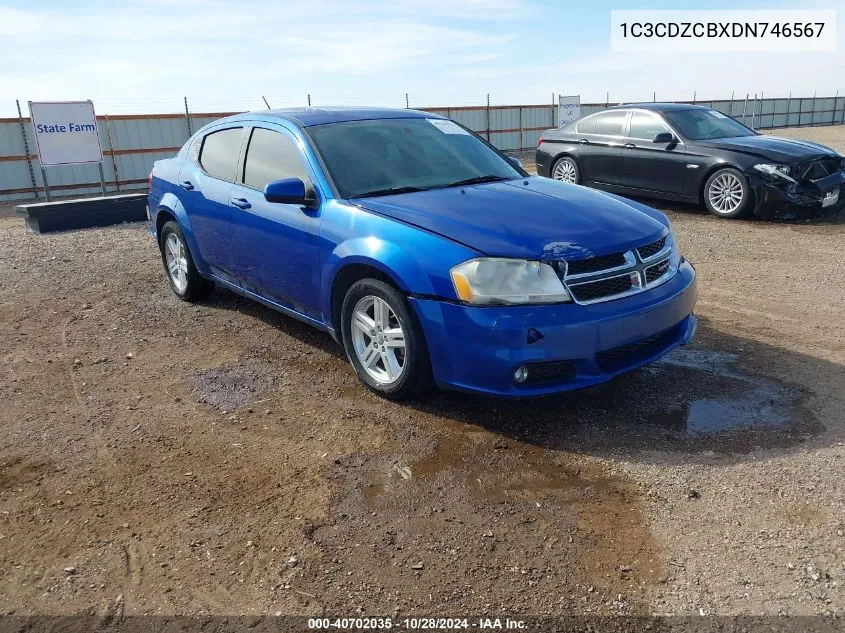 2013 Dodge Avenger Sxt VIN: 1C3CDZCBXDN746567 Lot: 40702035