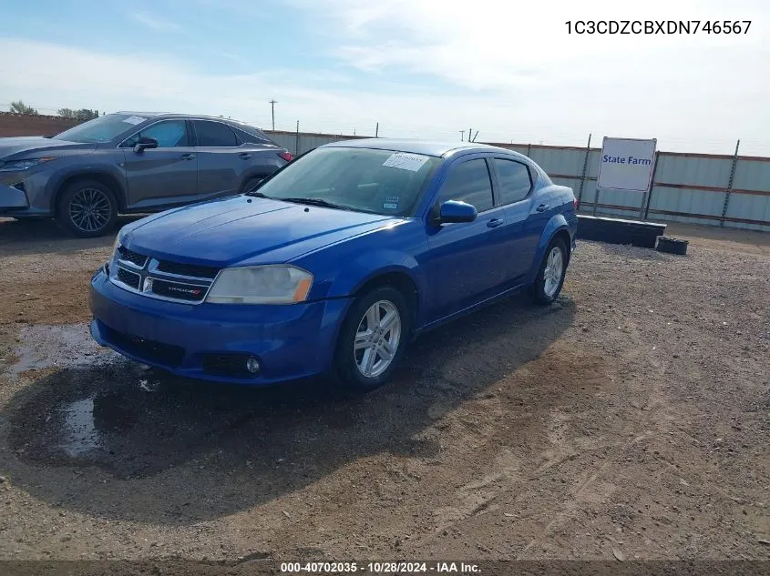 2013 Dodge Avenger Sxt VIN: 1C3CDZCBXDN746567 Lot: 40702035