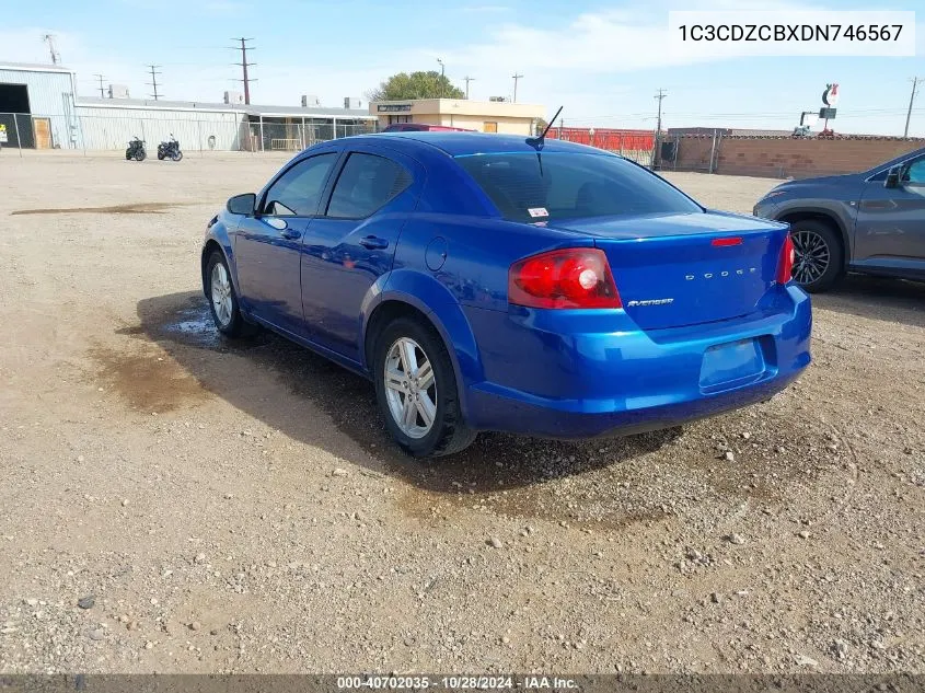 2013 Dodge Avenger Sxt VIN: 1C3CDZCBXDN746567 Lot: 40702035