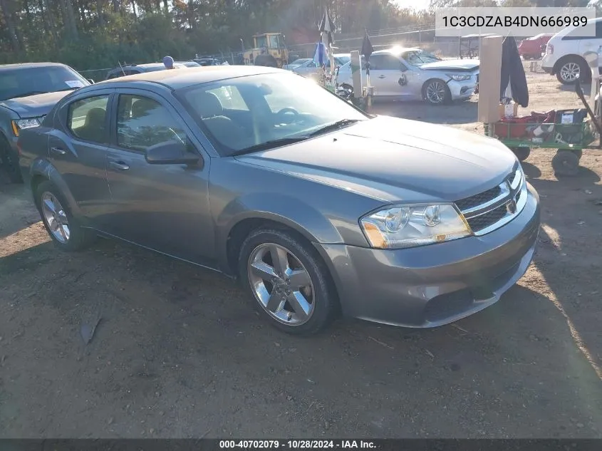 2013 Dodge Avenger Se VIN: 1C3CDZAB4DN666989 Lot: 40702079