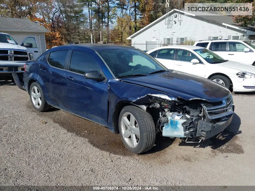 2013 Dodge Avenger Se VIN: 1C3CDZAB2DN551436 Lot: 40705874