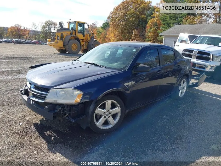 2013 Dodge Avenger Se VIN: 1C3CDZAB2DN551436 Lot: 40705874