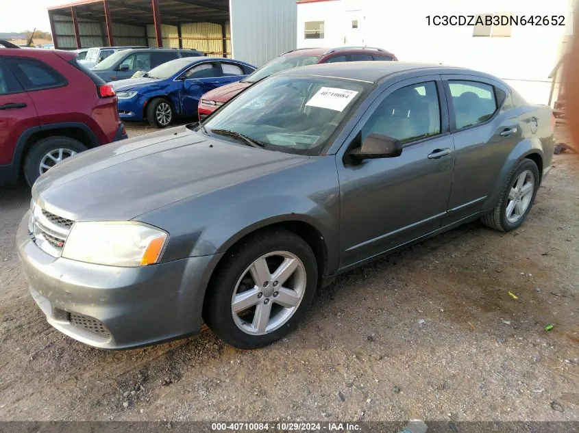 2013 Dodge Avenger Se VIN: 1C3CDZAB3DN642652 Lot: 40710084