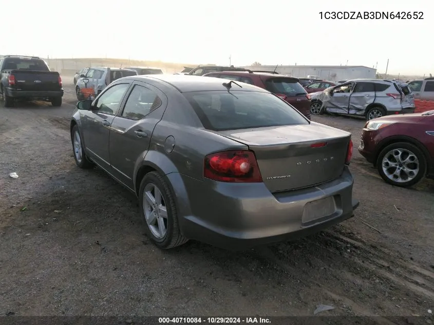 2013 Dodge Avenger Se VIN: 1C3CDZAB3DN642652 Lot: 40710084