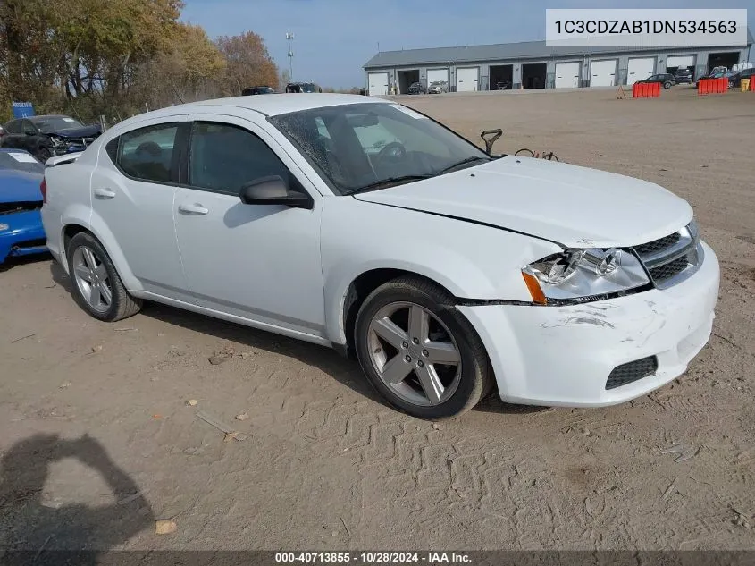 2013 Dodge Avenger Se VIN: 1C3CDZAB1DN534563 Lot: 40713855