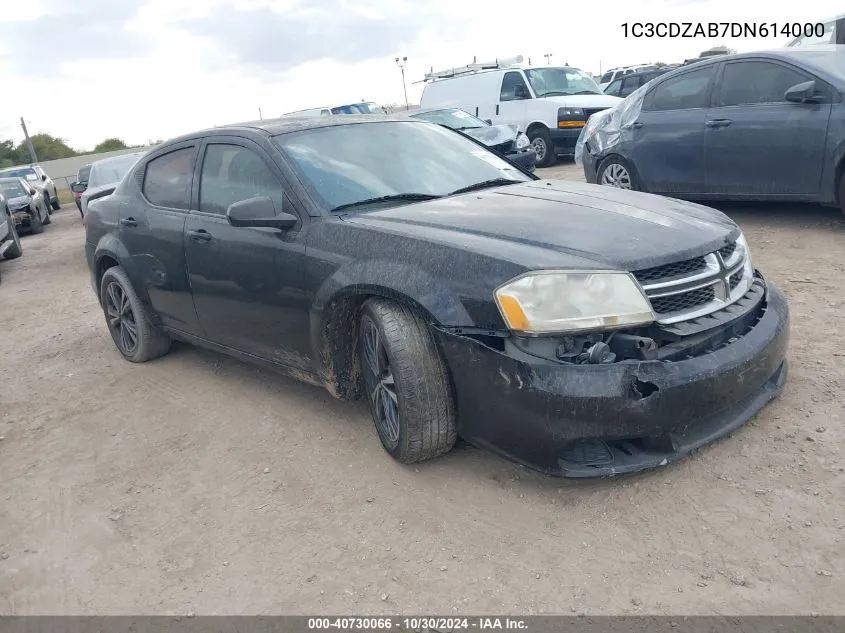 2013 Dodge Avenger Se VIN: 1C3CDZAB7DN614000 Lot: 40730066