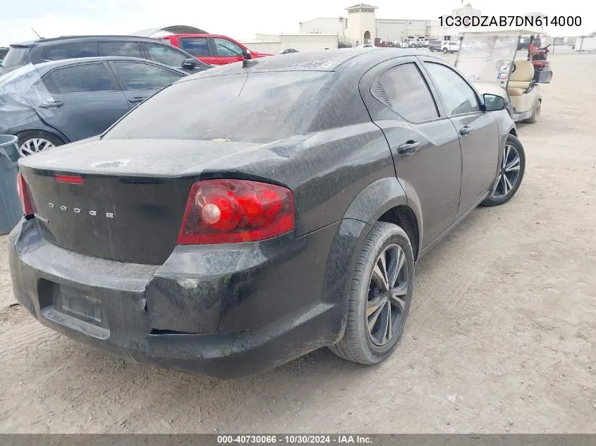 2013 Dodge Avenger Se VIN: 1C3CDZAB7DN614000 Lot: 40730066