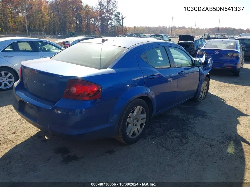 2013 Dodge Avenger Se VIN: 1C3CDZAB5DN541337 Lot: 40730356