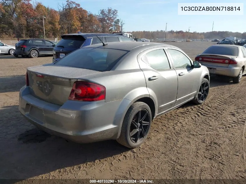 2013 Dodge Avenger Se VIN: 1C3CDZAB0DN718814 Lot: 40733290