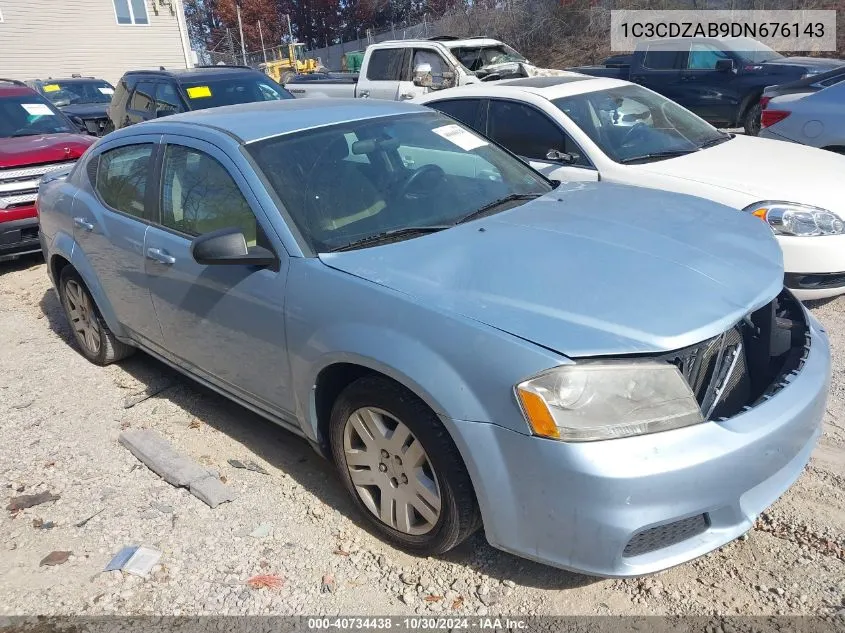 2013 Dodge Avenger Se VIN: 1C3CDZAB9DN676143 Lot: 40734438