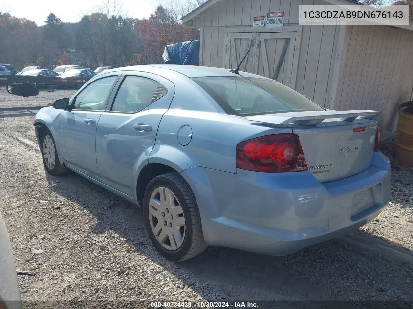 2013 Dodge Avenger Se VIN: 1C3CDZAB9DN676143 Lot: 40734438