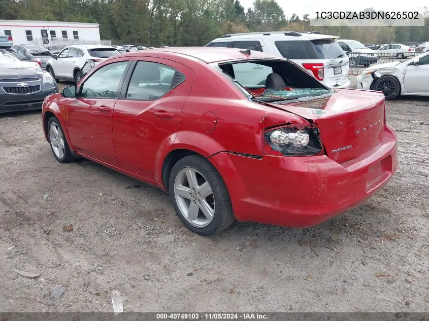 2013 Dodge Avenger Se VIN: 1C3CDZAB3DN626502 Lot: 40749103