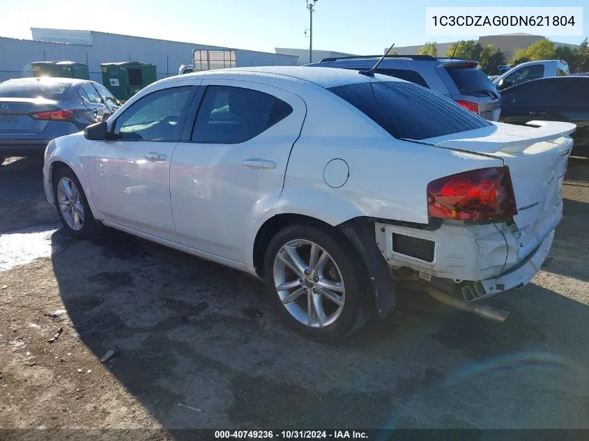 2013 Dodge Avenger Se V6 VIN: 1C3CDZAG0DN621804 Lot: 40749236