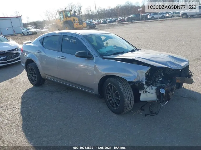 2013 Dodge Avenger Se V6 VIN: 1C3CDZAG5DN771522 Lot: 40752592