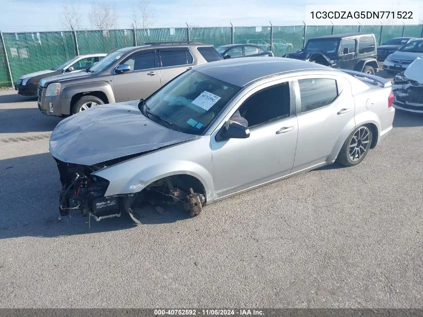 2013 Dodge Avenger Se V6 VIN: 1C3CDZAG5DN771522 Lot: 40752592