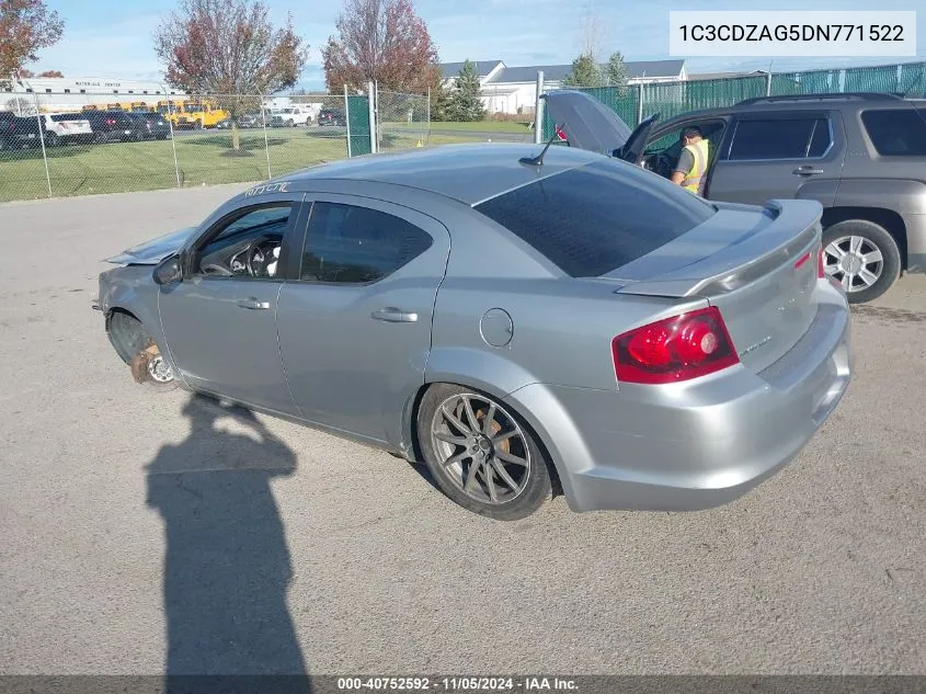 2013 Dodge Avenger Se V6 VIN: 1C3CDZAG5DN771522 Lot: 40752592