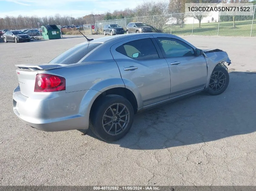 1C3CDZAG5DN771522 2013 Dodge Avenger Se V6