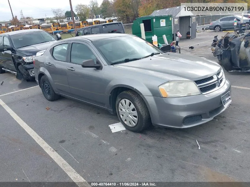 2013 Dodge Avenger Se VIN: 1C3CDZAB9DN767199 Lot: 40764410