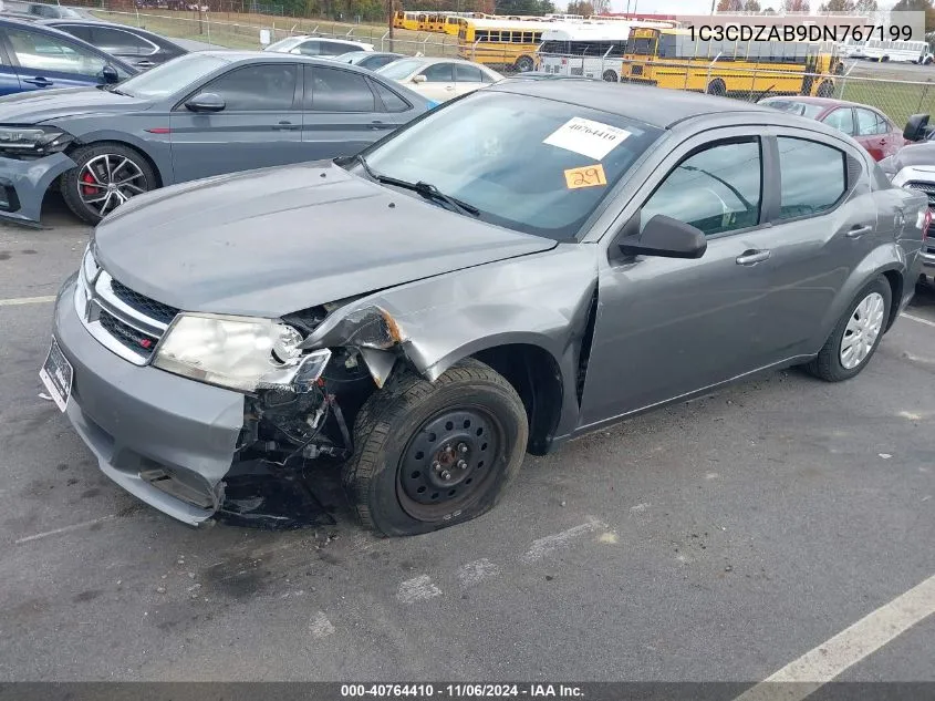 2013 Dodge Avenger Se VIN: 1C3CDZAB9DN767199 Lot: 40764410