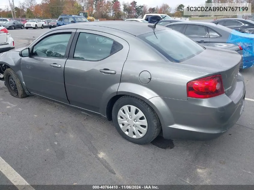 2013 Dodge Avenger Se VIN: 1C3CDZAB9DN767199 Lot: 40764410