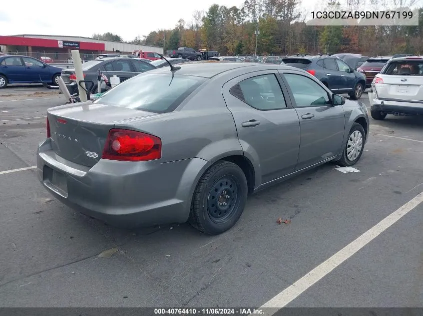 2013 Dodge Avenger Se VIN: 1C3CDZAB9DN767199 Lot: 40764410