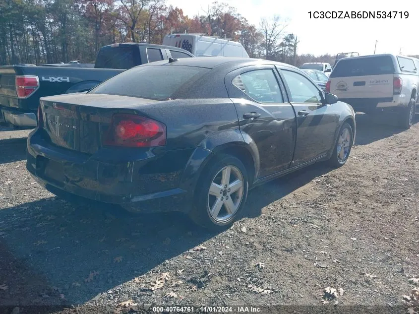 2013 Dodge Avenger Se VIN: 1C3CDZAB6DN534719 Lot: 40764761