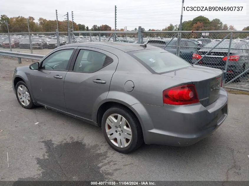 2013 Dodge Avenger Se VIN: 1C3CDZAB9DN690737 Lot: 40771035