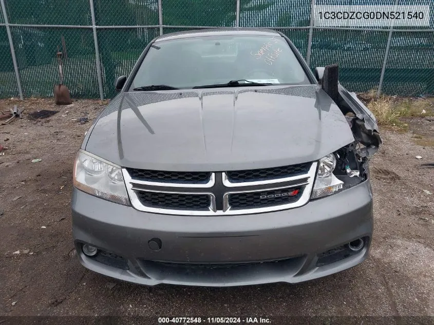 2013 Dodge Avenger Sxt VIN: 1C3CDZCG0DN521540 Lot: 40772548