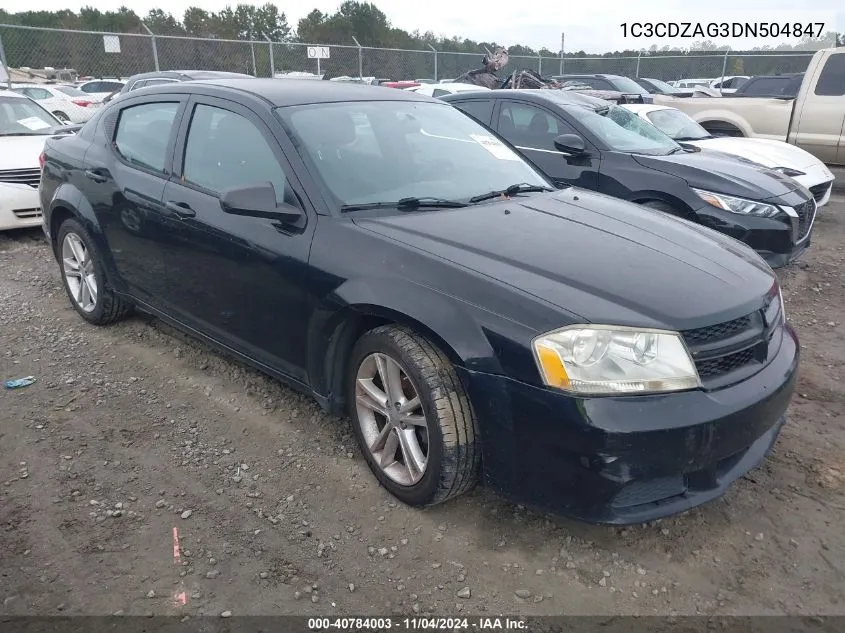 2013 Dodge Avenger Se V6 VIN: 1C3CDZAG3DN504847 Lot: 40784003