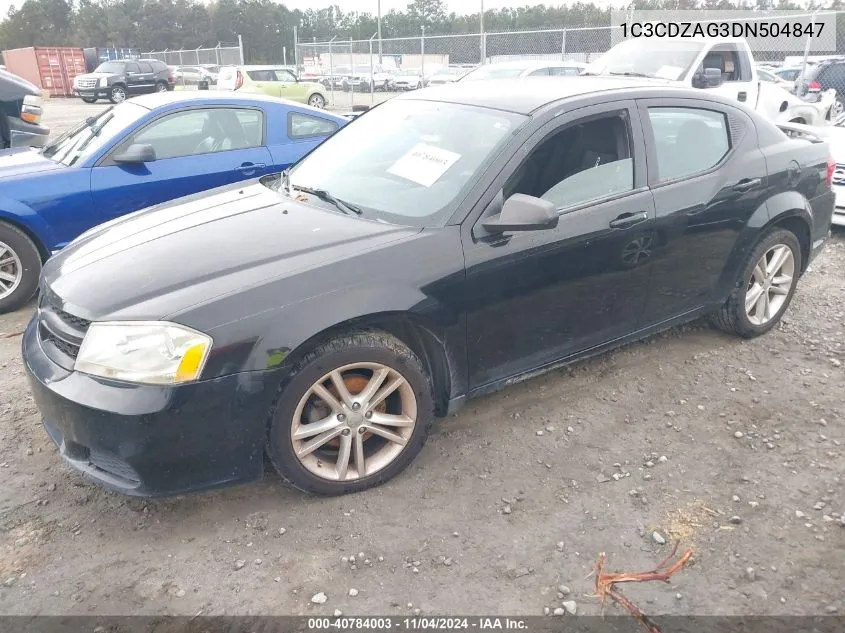 1C3CDZAG3DN504847 2013 Dodge Avenger Se V6