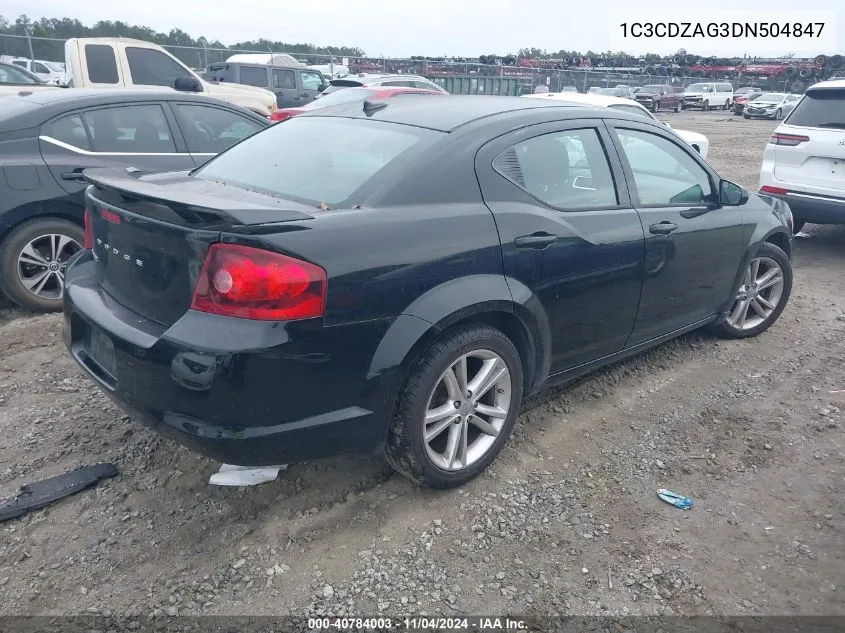 2013 Dodge Avenger Se V6 VIN: 1C3CDZAG3DN504847 Lot: 40784003