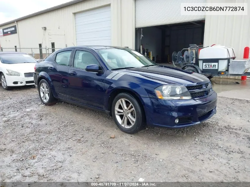 2013 Dodge Avenger Sxt VIN: 1C3CDZCB6DN772874 Lot: 40791709