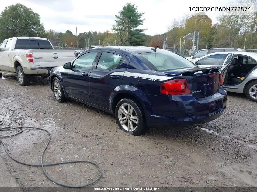 2013 Dodge Avenger Sxt VIN: 1C3CDZCB6DN772874 Lot: 40791709