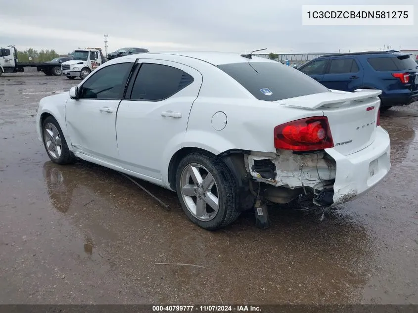 2013 Dodge Avenger Sxt VIN: 1C3CDZCB4DN581275 Lot: 40799777