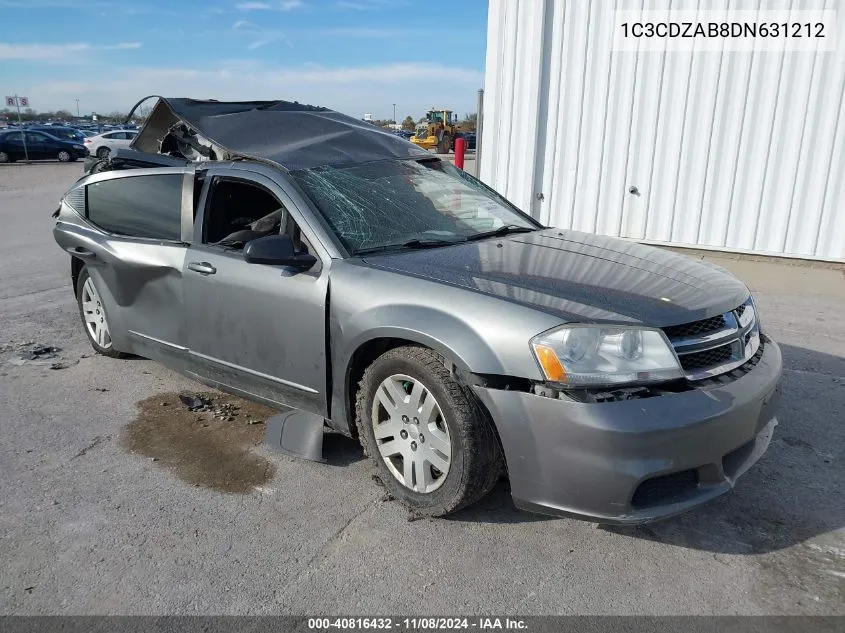 2013 Dodge Avenger Se VIN: 1C3CDZAB8DN631212 Lot: 40816432