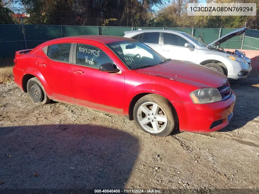 2013 Dodge Avenger Se V6 VIN: 1C3CDZAG8DN769294 Lot: 40840405