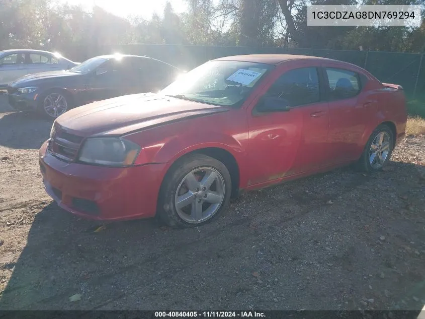 2013 Dodge Avenger Se V6 VIN: 1C3CDZAG8DN769294 Lot: 40840405