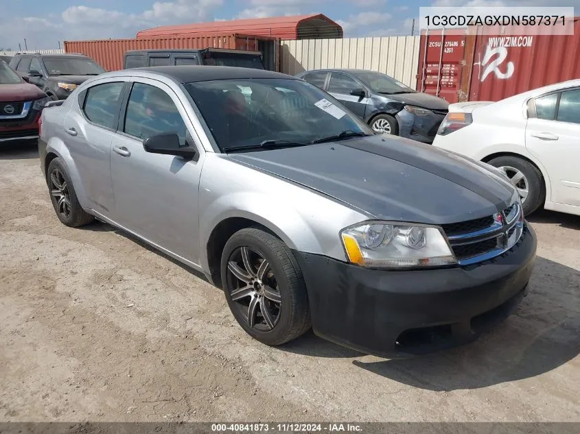 1C3CDZAGXDN587371 2013 Dodge Avenger Se V6