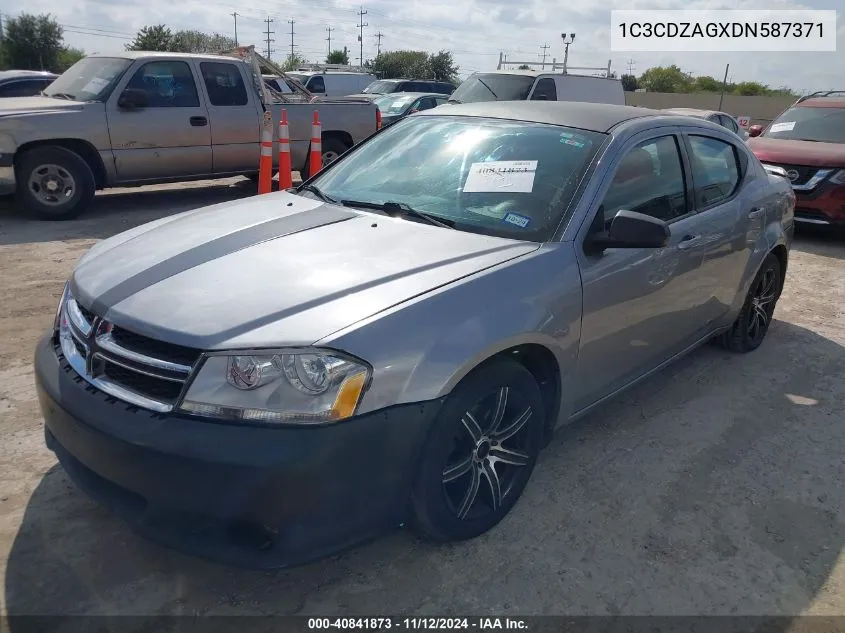 1C3CDZAGXDN587371 2013 Dodge Avenger Se V6