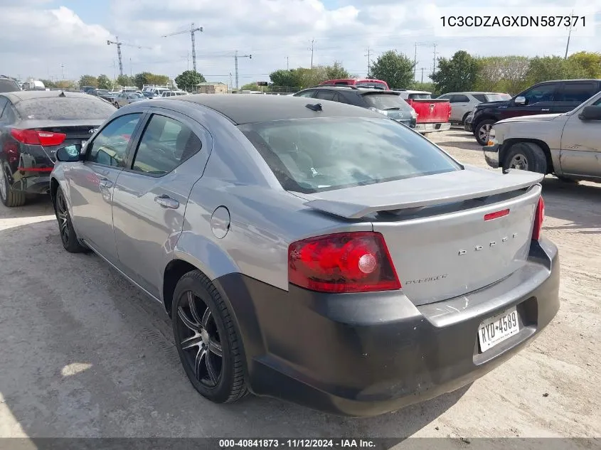 1C3CDZAGXDN587371 2013 Dodge Avenger Se V6