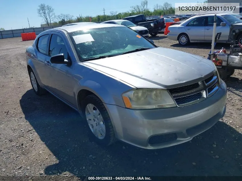 2014 Dodge Avenger Se VIN: 1C3CDZAB6EN110197 Lot: 39120633