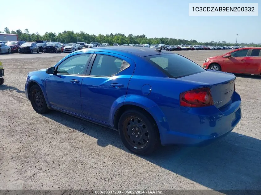 1C3CDZAB9EN200332 2014 Dodge Avenger Se