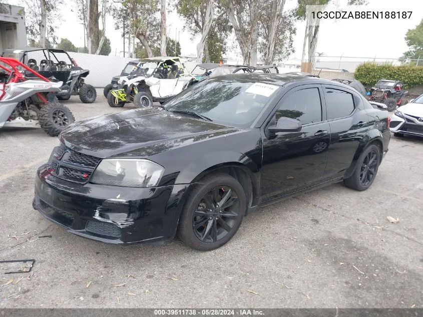 1C3CDZAB8EN188187 2014 Dodge Avenger Se