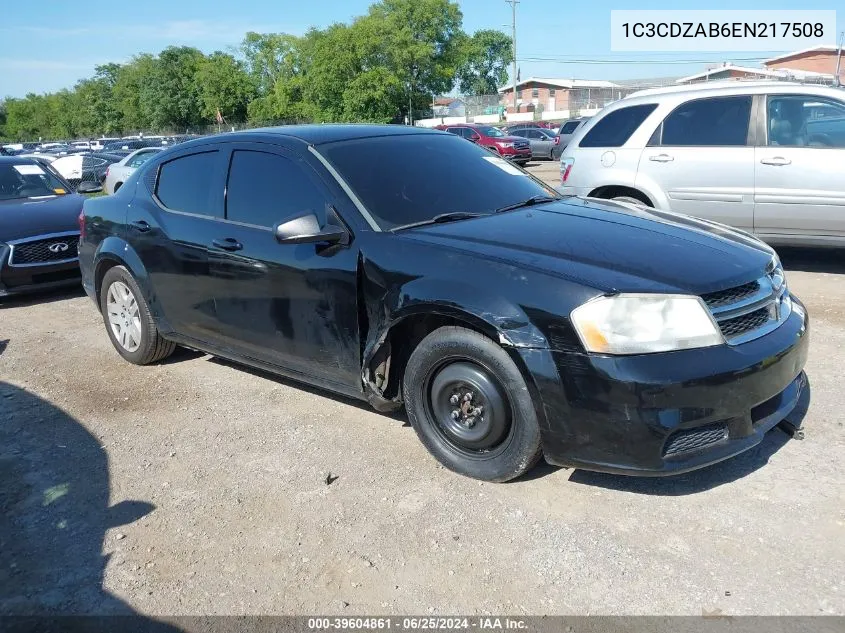 2014 Dodge Avenger Se VIN: 1C3CDZAB6EN217508 Lot: 39604861