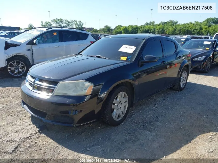 2014 Dodge Avenger Se VIN: 1C3CDZAB6EN217508 Lot: 39604861